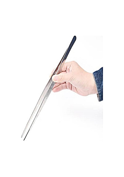 Cımbız Maşa Pişirme Cımbızı Çelik Maşa 30cm Profesyonel Şef Cımbızı Paslanmaz Çelik Gümüş
