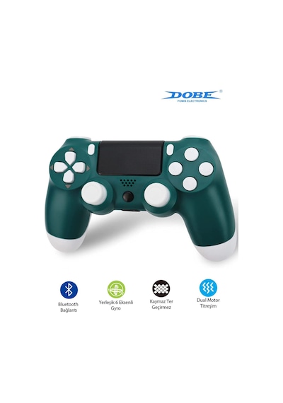 Ps4-pc-android Box-android-Apple Uyumlu iOS Telefon Tablet Titreşimli Bluetooth Oyun Kolu Alpine Yeşil