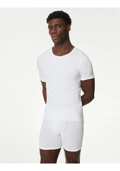 Marks & Spencer 3'lü Cool&fresh Kısa Kollu Atlet Seti T14004501ı Beyaz