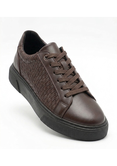 Growish Gd0110 Hakiki Deri Yüksek Taban Modern Örgün Desen Yüksek Eva Taban Sneaker Ayakkabı Koyu Kahverengi Growish Gd0110 Hakiki Deri Yüksek Taban Modern Örgün Desen Yüksek Eva Taban Sneaker Ayakkabı Koyu Kahverengi