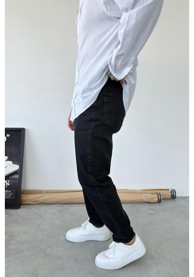 Antrasit Basic Boyfriend Pantolon Antrasit