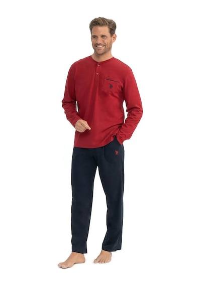 U.s Polo Assn. 12040 Erkek Çeyizlik 5'li Sabahlıklı Pijama Takım-lacivert Lacivert