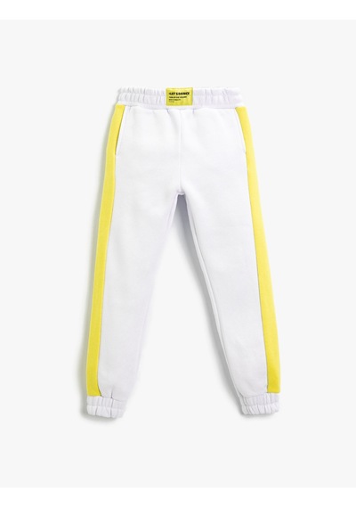 Koton Renk Bloklu Jogger Eşofman Altı Cepli Ekru 2skg40025ak