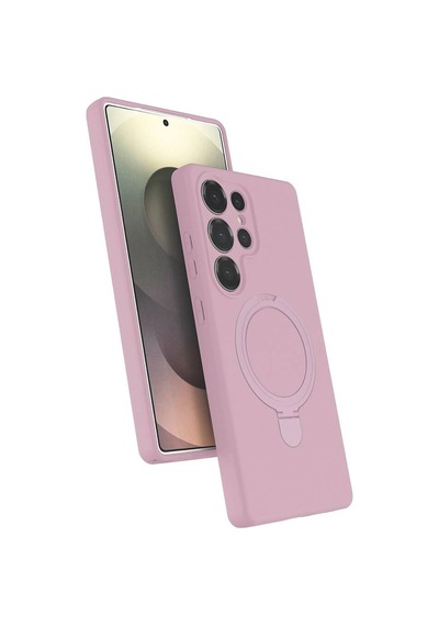 Samsung Galaxy Uyumlu S25 Ultra Regal Magsafe Standlı Kapak - Açık Pembe Evimdeyokyok