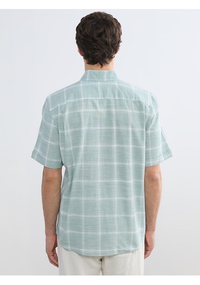 Lcwaıkıkı Classic Yeşil Regular Fit Kareli Erkek Gömlek