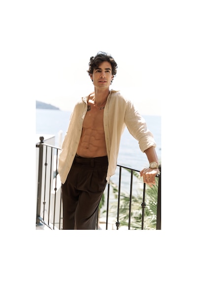 Mai Collection Mai Studios Co. Enrico Kemer Detay Kahve Erkek Pantolon Kahve