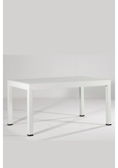 Rattan Lüx Dikdörtgen Beyaz Masa Takımı Bahçe&balkon Çok Renkli