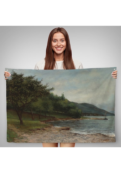 Gustave Courbet - Göl Kıyısı Geneva Duvar Örtüsü-7092
