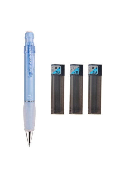 Serve Deep Mekanik Kurşun Kalem Pastel Renk 0.7 Mm Gök Mavi + Tombow 0.7 Mm 2b Uç 3 Adet