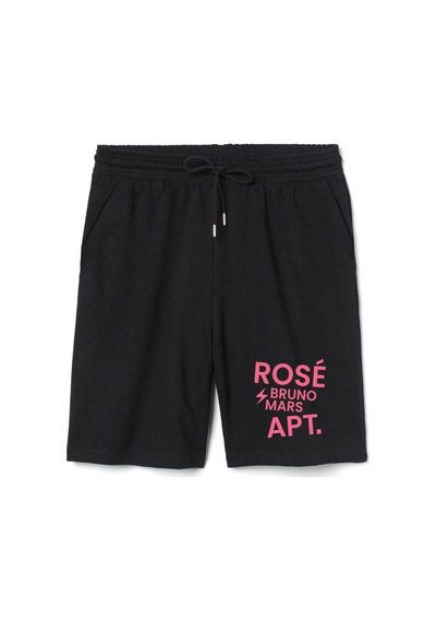 Blackpınk Rose Bruno Mars Apt Erkek Siyah Şort Siyah