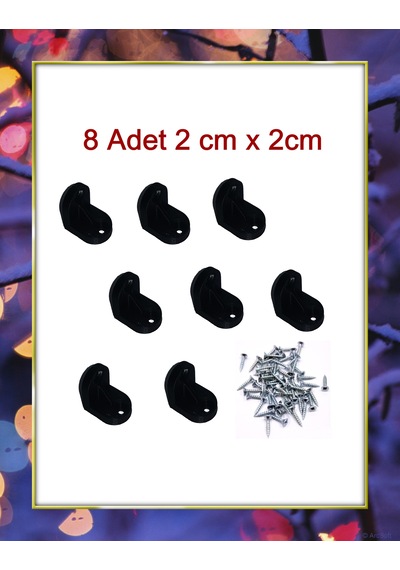 Siyah Köşebent 2cm X 2 Cm 8 Adet
