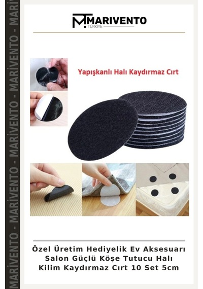 Özel Üretim Hediyelik Ev Aksesuarı Salon Güçlü Köşe Tutucu Halı Kilim Kaydırmaz Cırt 10 Set 5cm
