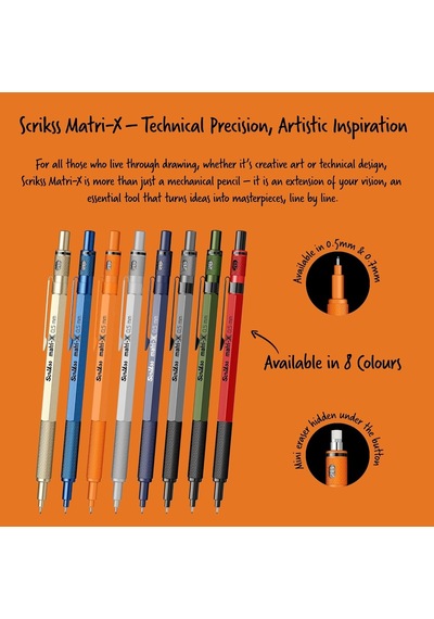 Scrikss Office Matri-x Versatil 0.5 Mm Turuncu Şeffaf Amb Genel