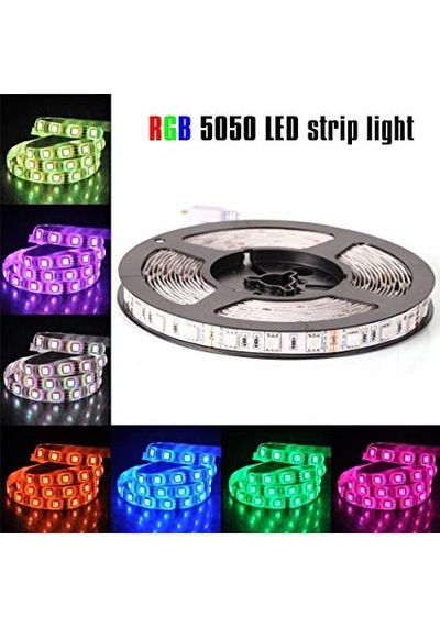 Şerit Led Tak Çalıştır Rgb 44 Tuşlu Kumandalı 5050 Smd 5 Metre-Silikonsuz (İç Mekan )