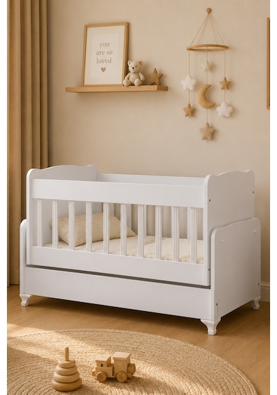 Beşik, Elegant Sallanan Beşik 60x120 - Beyaz Diğer