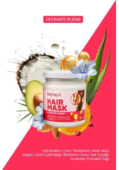 Royues Kuru Ve Yıpranmış Saçlar için Nemlendirici Saç Maskesi 190 ML
