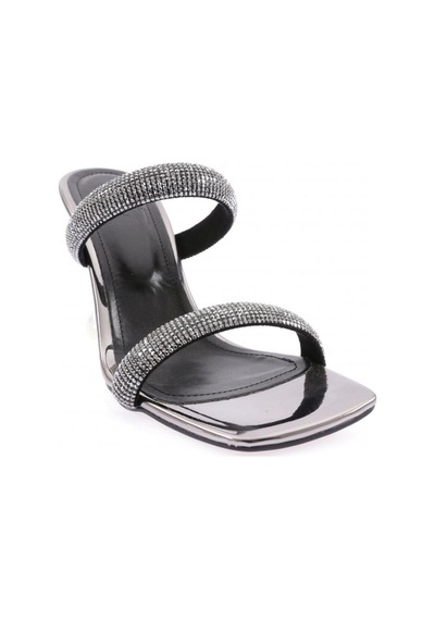 Dgn 5160-23y Kadin Silver Taş Bantli Topuklu Terlik 5160-2271-R3090 Platin