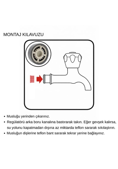 Avantaj Paketi 100 Lü 15 L/dk Bahçe Musluğu Gömme Debi Regülatörü %30 A Varan Su Tasarrufu Standart