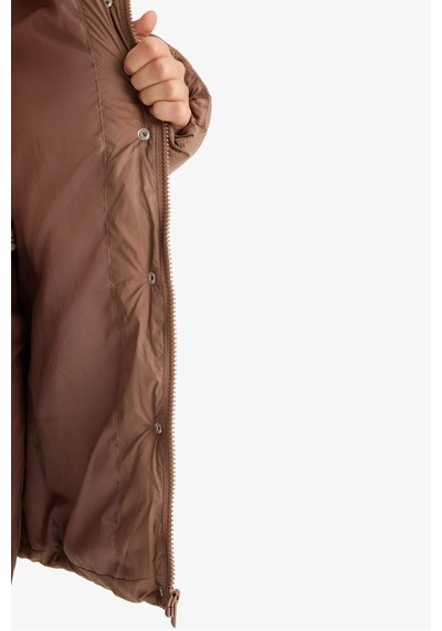 Defacto Kız Çocuk Su Geçirmez Kapüşonlu Parka F0049a825aubn266 Kahve-bn266