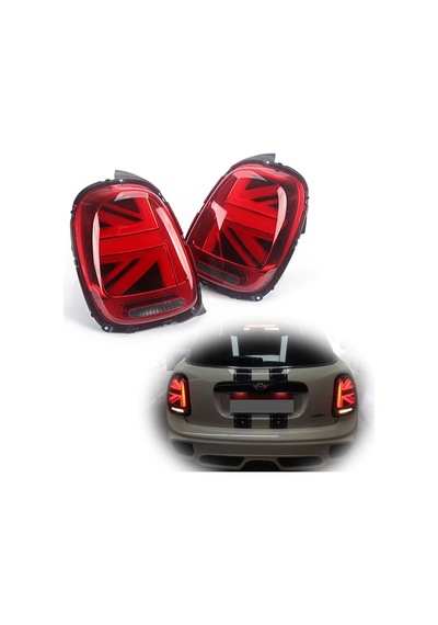 Autogp Mini Cooper F55 F56 F57 Arka Stop Lambası Ledli Kırmızı Union Jack 2014 / 2018
