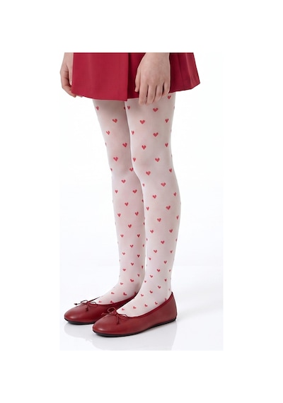 Penti Beyaz Pretty Red Little Heart Külotlu Çorap