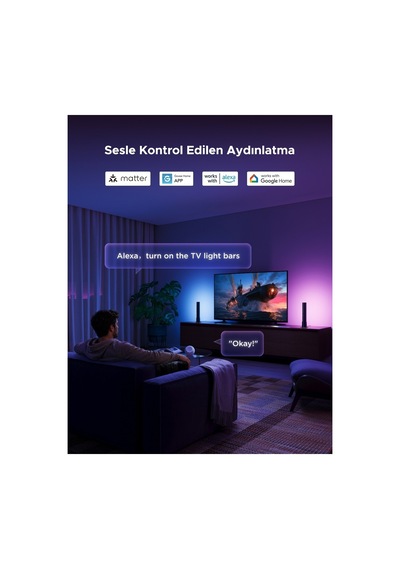 Govee Rgbıcww Wifi+bt Flow Plus 27cm 2'li Bar Matter Destekli H6056311 RGB