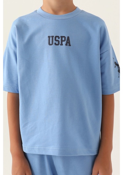 U.S. Polo Assn. Lisanslı Baseciz İndigo Erkek Çocuk Bermuda Takım 5274-43365 İndigo