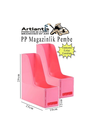 Pembe Magazinlik Demonte Plastik 2 Adet Plastik Kutu Klasörü Magazinlik A4 Dosya Ve Masa Düzenleyici Sınıf Ev Ofis 2 Adet