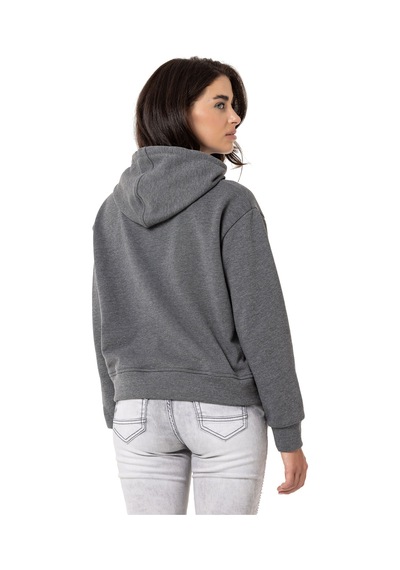 Cipo & Baxx Kadın Basic Grafik Baskılı Uzun Kollu Sweatshirt Wl351 Antrasit