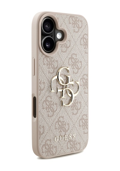 Apple Uyumlu iPhone 16 Plus Kılıf Guess Lisanslı Bilek Askı İpli Metal 4g Ve Yazı Logolu Kapak Pembe