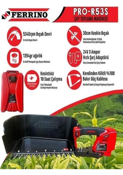 Pro R53q 12ah Akülü Çay Toplama Makinası