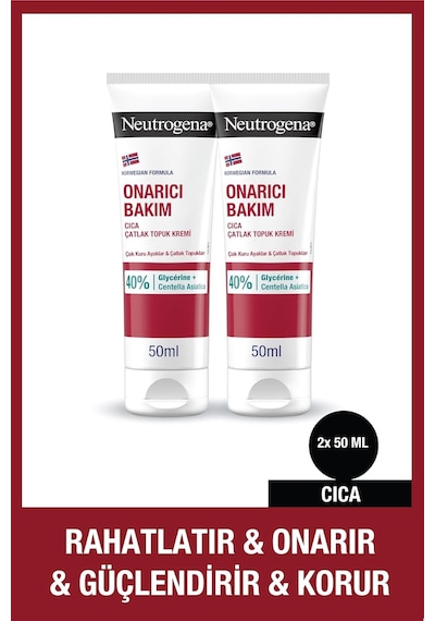 Neutrogena Onarıcı Bakım Cica Çatlak Topuk Kremi, 50 Ml X 2 Adet