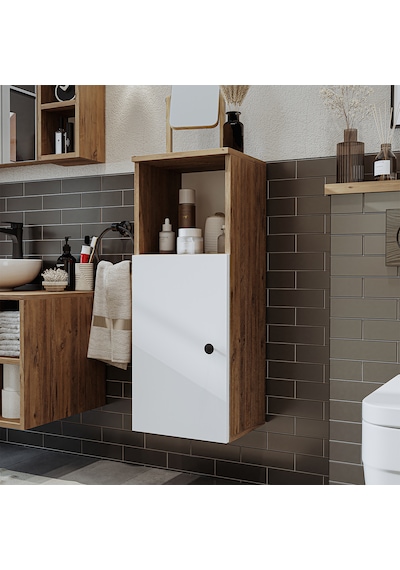 Banyo Dolabı Mat Mdf 90 X 35 Cm Banyo Boy Dolabı Atlantik Çam - Beyaz