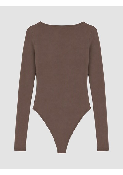 Lcw Vision Kahverengi U Yaka Kadın Bodysuit