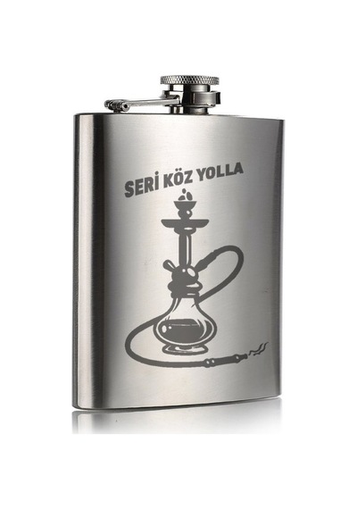 Seri Köz Yolla Temalı 9 Oz Paslanmaz Çelik Cep Matarası 266 Ml İçecek Cep Matarası Gri