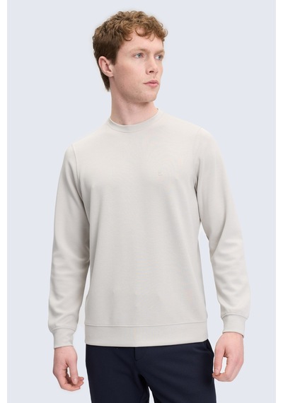 Hatemoğlu Gri Regular Fit Bisiklet Yaka Sweatshirt