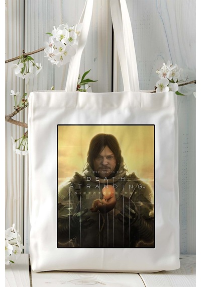 Art Hediye Death Stranding Oyun Baskılı Bez Çanta Omuz Çantası Kişiye Özel Model 1 Çok Renkli