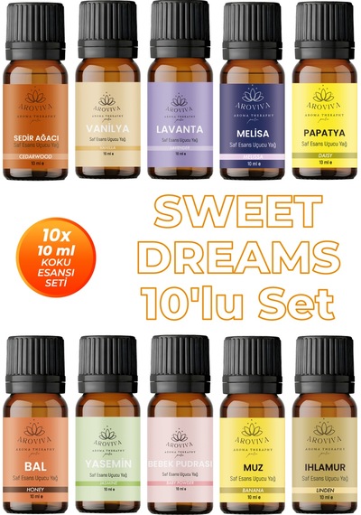 Sweet Dreams 10'lu Set Oda Kokusu Esansı - Uyku Yardımcısı 10x10ml Karışık