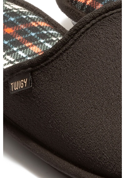 Twigy Ekose Erkek Ev Terliği Turuncu/Mavi 41/46 AA0540 Siyah