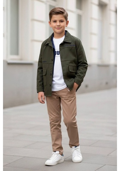 Miniğimin Cicileri 9-12 Look İşlemeli Erkek Çocuk 4 Lü Takım - Yeşil