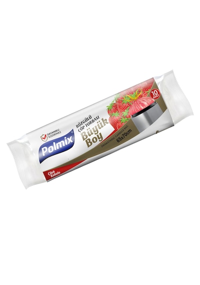 30 Rulo Büyük Boy Çilek Kokulu Büzgülü Çöp Torbası 65 X 70 Cm -