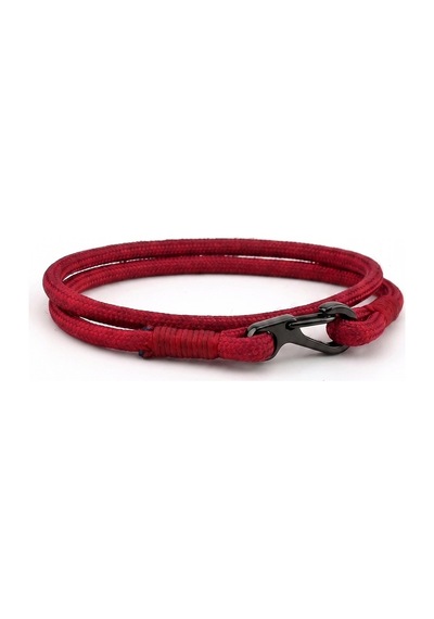 Bordo Paracord Metal Kanca Iki Sira Sarma Erkek Bileklik M011M Çok Renkli