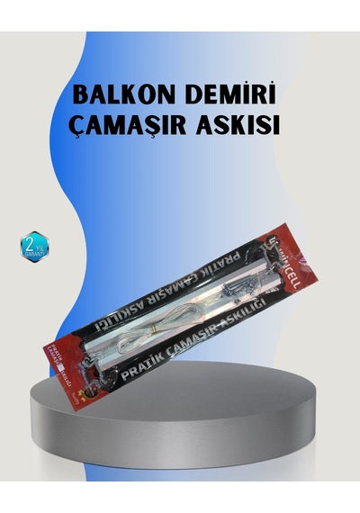 Mey İthalat 25x60 Balkon Askılığı Kare Demir Uyumlu Hava Dayanıklı Çamaşır Askısı Kırmızı