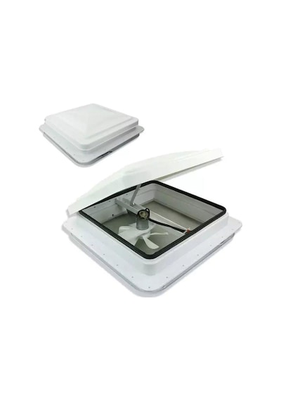 Tyt Fanlı Tavan Heki 42x42cm 12v Eco Çift Yön + Sineklik Beyaz