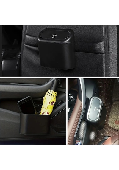 Araç İçi Takılarak Sabitlenebilen Mini Kapaklı Çöp Kovası Bx40