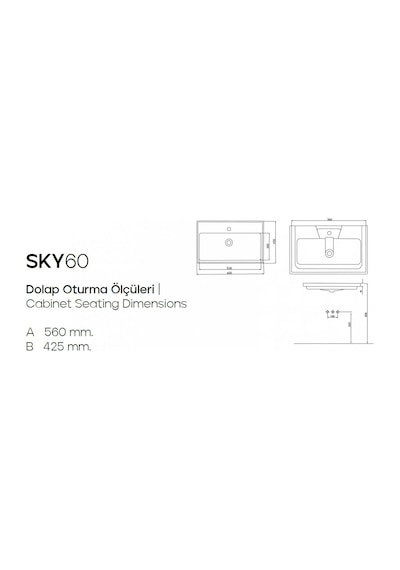 Karen Banyo Sky 60 CM Dolap Uyumlu Seramik Lavabo Karen Banyo Sky 60 CM Dolap Uyumlu Seramik Lavabo