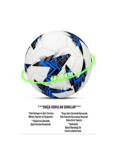 Futbol Topu - Dayanıklı Sert Zemin Ve Halı Saha İçin Mükemmel Performans Mavi - Pompalı Set Mavi
