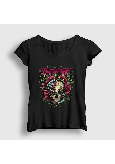 Presmono Kadın Ivy Bullet For My Valentine T-shirt Siyah