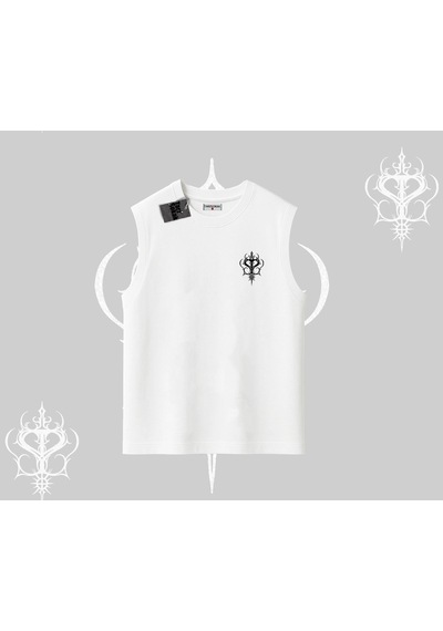 Startmore Startmore Modern Kedi Temalı Arka Baskılı Kolsuz Tshirt Beyaz