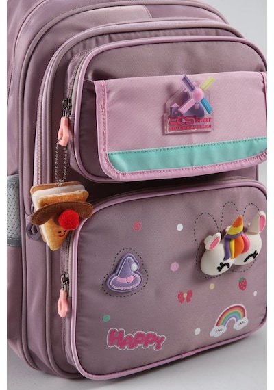 Ççs Kids Premium Okul Çanta Seti 3'lü İlkokul Ortaokul Sırt Çantası Termal Beslenme Çantası Kalemlik Gül Kurusu-pembe 52016